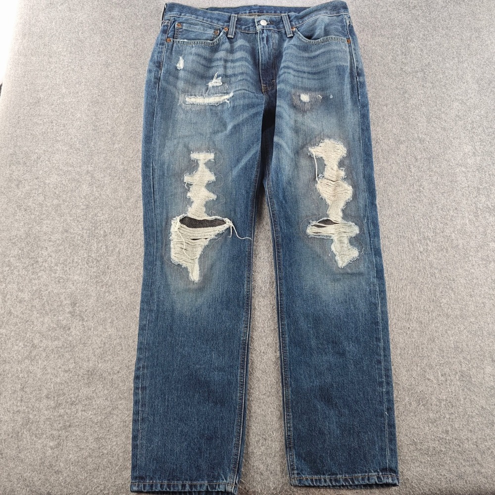Levi's 541 Athletic Taper Jeans Mens 34x32 Blue Distressed Denim